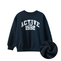 Felpa in pile blu navy con stampa Active 1992 e dettaglio interno caldo - 120 / Blu reale