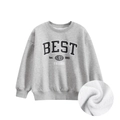 Kids' grey fleece sweatshirt with 'Best Friends' print and warm inner lining - 120 / Heather Grey