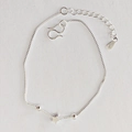 Bracciale minimalista in argento 925 con stella, perline e catena a maglia box - Bracciale Minimalista Con Pentagramma (Chiusura a 8)