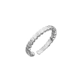 Minimalist silver irregular square stacked adjustable open ring for women - Adjustable Open / Wrinkled Square Patchwork Style / Silver