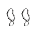 Minimalistische S925 sterling zilveren oorbellen met dubbele holle hartjes - Zilveren holle dubbele hart