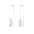 Elegante 925 sterling zilveren kwastjes oorbellen met mat design van drie schijven - Gematteerde ronde kwastje oordraad