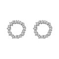 Orecchini a cerchio in argento 925 con zirconi cubici in stile minimalista moderno - Stile Cerchio Geometrico Zirconia / Argento