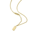 Goldene Halskette mit rechteckigem Anhänger, Prosperity-Gravur und Ketten-Design - Gold / Rechteckiger Stabstil (Wohlstand Goldbarrenkette)