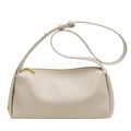 Borsa a tracolla bianco crema minimalista in ecopelle con cerniera dorata - Gesso
