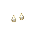 Spiralförmige goldene Tropfenohrringe mit weißer Perle für einen minimalistischen Look - Hohle Spiral-Perlenohrstecker