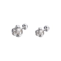 Boucles d'oreilles nœud en argent minimalistes avec fermoir à vis pour femmes - Boucles d'Oreilles à Vis Noeud Ruyi (Grand)