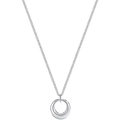 Minimalistische S925 Silberhalskette mit poliertem Ringanhänger auf weißem Hintergrund - Kreis-Stil