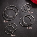 Minimalist S925 sterling silver rhombus hoop earrings set in 3cm to 6cm sizes - Geometric Hoop Earring-3cm