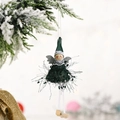 Christmas angel hanging ornament in dark green fabric with glitter wings on a tree - Dark Green