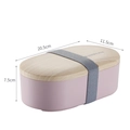 Rosa ovale Brotdose mit Holzmaserungsdeckel und Gummiband, 20,5 cm langes Design - Rosa (800ML)