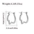 Silver wavy geometric titanium steel hoop earrings measuring 2.2cm and weighing 4.4g - Wavy Irregular-Silver(CBGE0027YS)