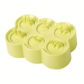Green 6-cavity cartoon silicone popsicle mold with creative hand and foot shaped handles - Rectangular Green