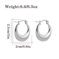 Polished silver teardrop earrings in stainless steel with size and weight dimensions - Teardrop Shape-Silver(CBGE0041YS)