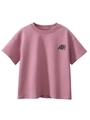 Kids loose dark pink cotton short sleeve T-shirt with AIR print on white background - 120cm / Dark Pink
