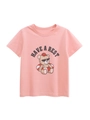 Rosa Mädchen T-Shirt aus Baumwolle mit coolen Bären-Print und klassischem Rundhals - 90 / Rosa
