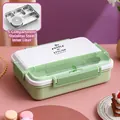 Boîte à déjeuner vert clair 5 compartiments en inox avec bol à soupe et couvercle blanc - 5 Compartiments Vert Matcha