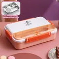 Boîte bento orange à 5 compartiments en acier inoxydable avec couvercle hermétique - 5 Compartiments Rose Haitianxia