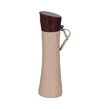 Opvouwbare beige siliconen sportfles met gripstructuur en metalen karabijnhaak - 500ml / Bruin