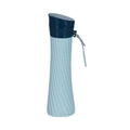 Opvouwbare siliconen sportfles in lichtblauw met antisliptextuur en metalen karabijnhaak - 500ml / Blauw