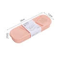 Set di posate portatili rosa da 3 pezzi con scatola per viaggi e picnic all'aperto - Coltello Cucchiaio Forchetta Bacchette Combo / Rosa