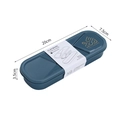 Set di posate 3 in 1 blu scuro in plastica portatile con misure 20cm x 7,5cm x 3,5cm - Coltello Cucchiaio Forchetta Bacchette Combo / Blu