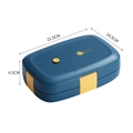 Blue and yellow 304 stainless steel lunch box with 21.5cm length and side buckles - 1L Classic Blue