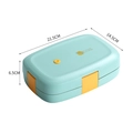 Mint green 304 stainless steel lunch box with yellow side buckles and air vent valve - 1L Vanilla Green