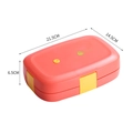 Pink and yellow insulated 304 stainless steel lunch box with 4 buckles and dimensions - 1L Fiery Red Orange