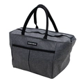 Sac à lunch isotherme gris avec poignées noires et poches avant pour repas préparés - Grand / Gris