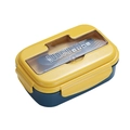 Boîte à lunch Morandi portable avec double compartiment, couvercle et couverts - 1100ML / 3 Compartiments / Bleu