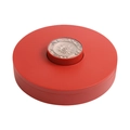 Red rotating candy box with silver zodiac relief and divided compartments for snacks - Zodiac Style - Rotating