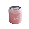 Tazza da zuppa rosa in acciaio inossidabile a doppio strato con coperchio e posate - Rosa
