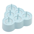 Molde de silicona azul claro de 6 cavidades con mangos para mini helados hechos en casa - Estilo Esfera Triangular / Azul