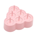 Molde de silicona rosa de 6 cavidades en forma de nube con mangos de plástico a juego - Estilo Esfera Triangular / Rosa