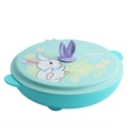 Bol pour enfant en acier bleu avec couvercle lapin et oreilles en silicone - Bleu
