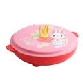 Bol pour enfant rose et rouge avec couvercle oreilles de lapin et motif Tasty Bunny - Rose