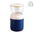 Tasse petit-déjeuner bleu foncé en acier inoxydable 304 avec compartiment supérieur - Doublure en Plastique (Bleu Doux)-700ml