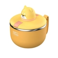 304 stainless steel instant noodle bowl in warm orange with a Shiba Inu timer lid - Shiba Inu Style