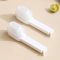 Set of two white food sealing clips with pouring nozzles for snack bag storage - Pour Spout Style / White