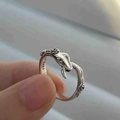 Unique S925 sterling silver snake ring with textured scale details and polished finish - Single Snake Wrap Style (JZ6342)