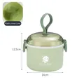 Portapranzo rotondo verde chiaro a doppio strato con interno in plastica e manico - 1.1L Singolo Strato (Rivestimento in Plastica) / Verde