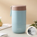 Mug petit-déjeuner en acier inoxydable 304 bleu avec poignée de transport - Style en acier inoxydable / Bleu Brume