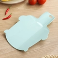 Light blue portable folding cutting board for kitchen with hanging hole and non-slip edge - Green