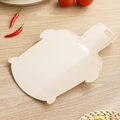 Portable cream white foldable cutting board with handle on wooden table for picnic - Khaki