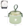 Light green 304 stainless steel insulated lunch box with astronaut logo and 14cm diameter - 1L Single Layer / Matcha Green