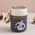 Thermos à soupe gris foncé avec motif panda et poignée en silicone sur le couvercle - Gris (Panda)