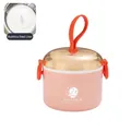 Pink multi-layer 304 stainless steel lunch box with orange handle and astronaut design - 1L Single Layer / Haitianxia Pink