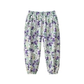 Pantalón antimosquitos para niños con estampado floral violeta y cintura elástica - 90cm / Crema/Floral Púrpura (HK526D)