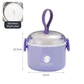 Purple double-layer stainless steel lunch box with spaceman logo and SUS304 liner - 1L Single Layer / Hibiscus Blue